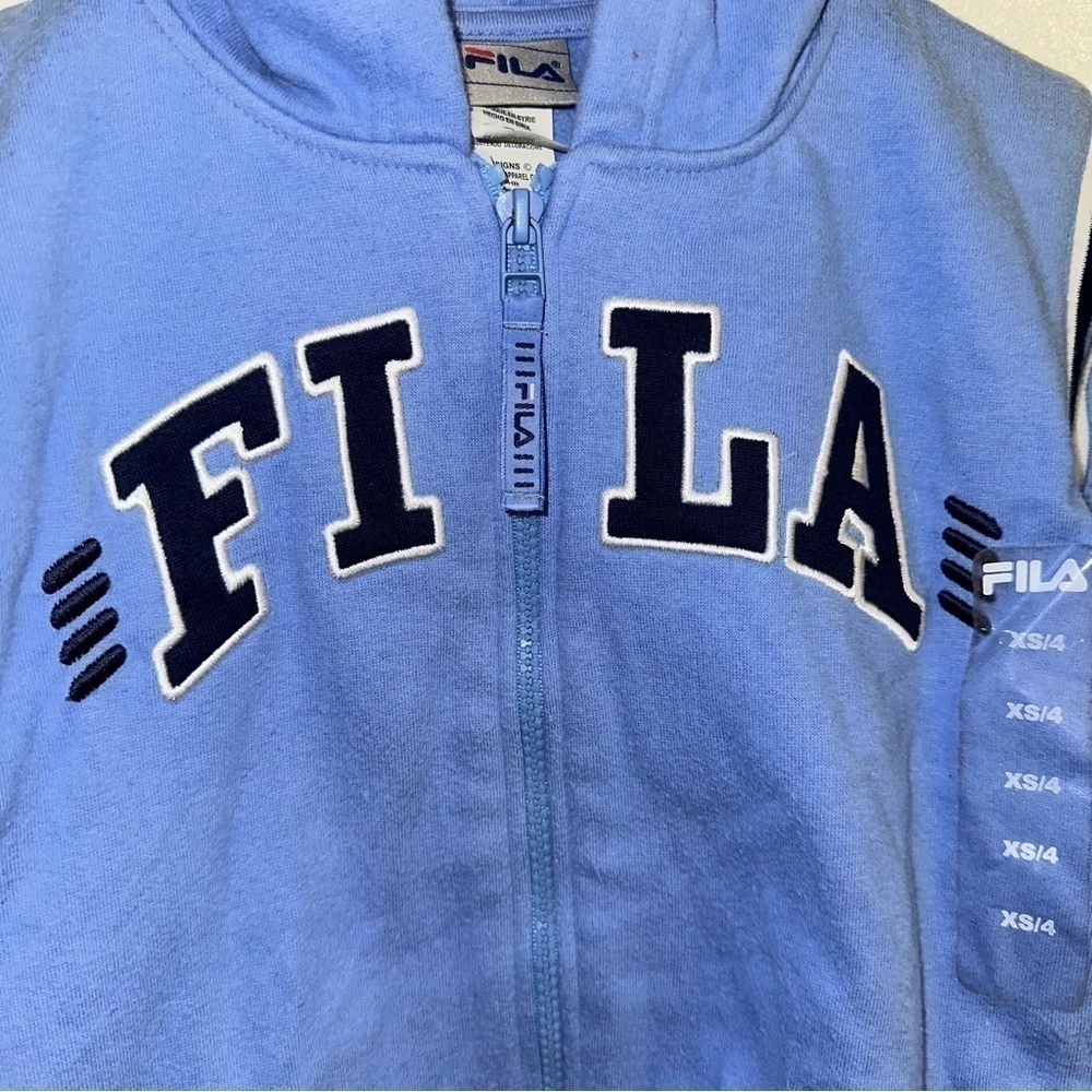Rare vintage Fila boys zip up hoodie sweatshirt size XS 4 - Picture 2 of 7